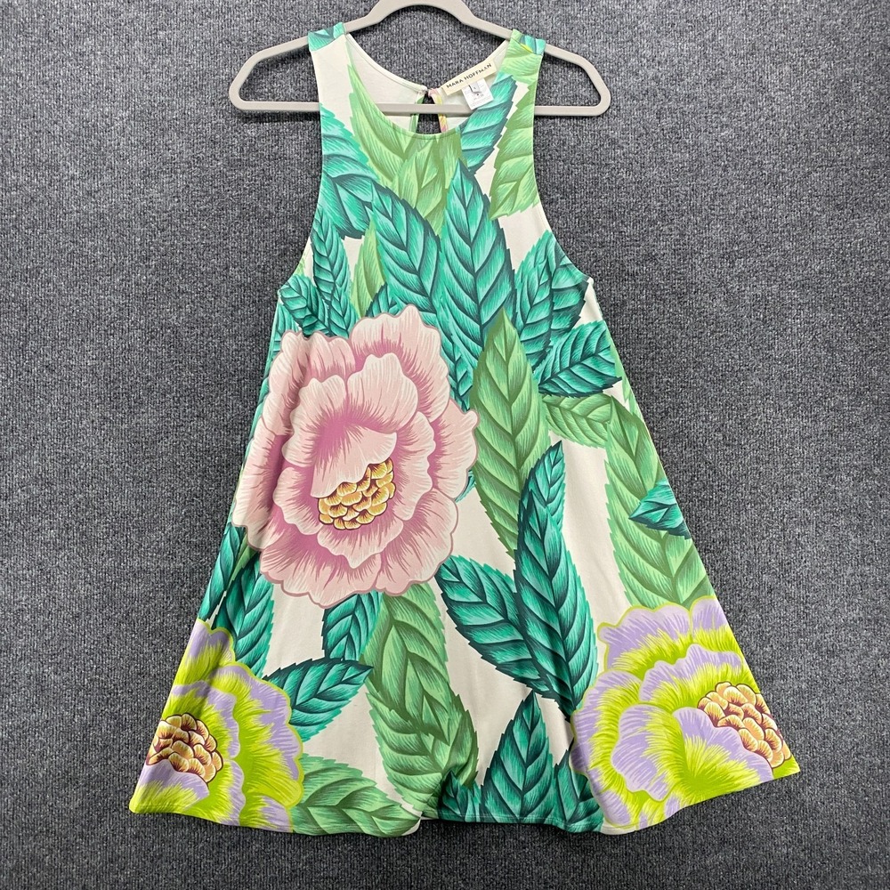 Mara Hoffman Dress Womens S Colorful Floral Shift Tropical Beachy Resort Coastal